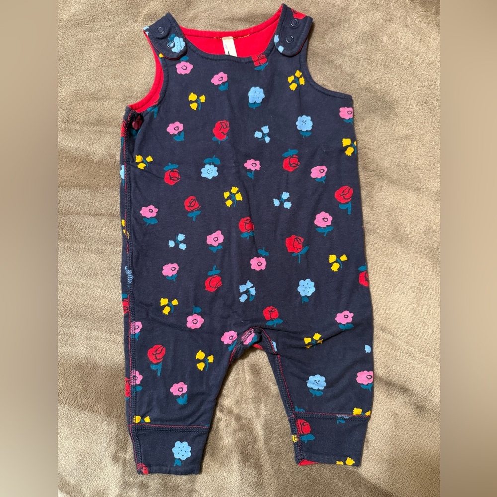Floral Patterned Sleeveless Baby Romper